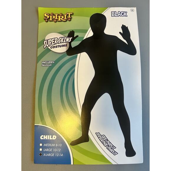 Spirit Halloween BLACK SKINSUIT Skin Suit Child Size X-Large - Picture 1 of 6